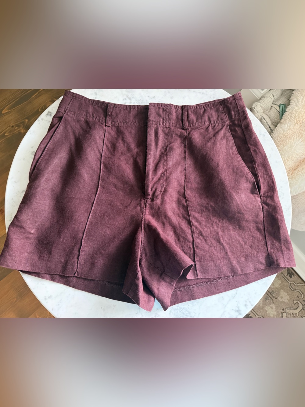 Madewell Chocolate Raisin Linen-Blend Shorts